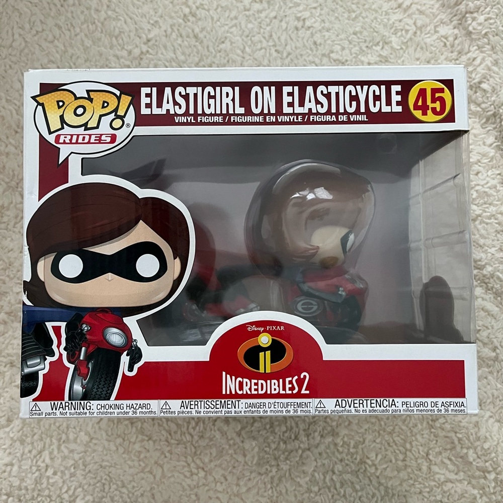 Funko Pop Elastigirl on Red and Black Elasticycle
